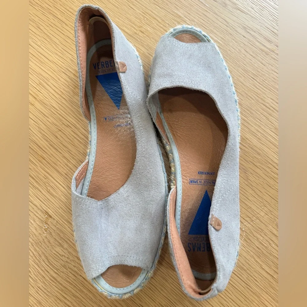 Suede Open-Toe Espadrille Flats in Taupe
